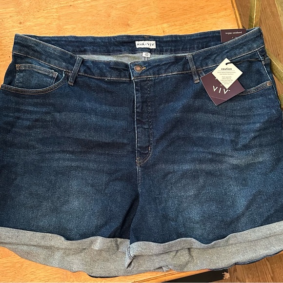Ava & Viv Women’s Blue Jean Shorts Size 20W NWT - Picture 4 of 4